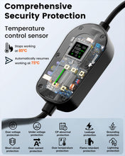 Load image into Gallery viewer, EzGoGo EV Charger Cable Type 2 to 3 Pin Plug 32.81Ft/10M Electric Car Charger 3kW, [6/8/10/13A] Type 2 Charging Cable 3 Pin EV Charger IP65 Advanced Protection Suitable for EVs &amp; PHEVs