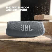 Load image into Gallery viewer, JBL Charge 5 - Portable Bluetooth Speaker with deep bass, IP67 waterproof and dustproof, 20 hours of playtime, built-in powerbank, in Grey