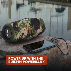 JBL Charge 5 - Portable Bluetooth Speaker with deep bass, IP67 waterproof and dustproof, 20 hours of playtime, built-in powerbank, in camo