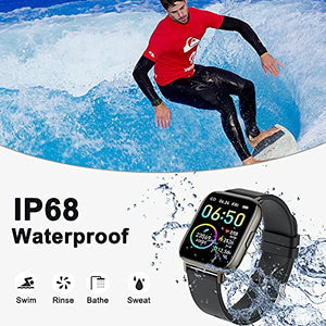 Smart Watch, Fitness Tracker 1.69" Touch Screen Fitness Watch with Heart Rate Sleep Monitor, Step Counter for Men Women Activity Trackers IP68 Waterproof Smartwatch Sports for iOS Android