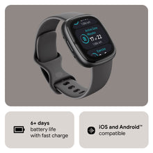 Load image into Gallery viewer, Fitbit Sense 2 Health and Fitness Smartwatch with built-in GPS, advanced health features, up to 6 days battery life - Compatible with iOS 15 or higher &amp; Android OS 9.0 or higher, Graphite Aluminium