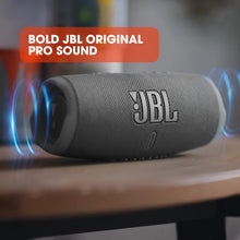 Load image into Gallery viewer, JBL Charge 5 - Portable Bluetooth Speaker with deep bass, IP67 waterproof and dustproof, 20 hours of playtime, built-in powerbank, in black