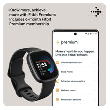 Load image into Gallery viewer, Fitbit Versa 4 Fitness Smartwatch with built-in GPS and up to 6 days battery life - compatible with iOS 15 or higher &amp; Android OS 9.0 or higher, Black /Graphite Aluminium