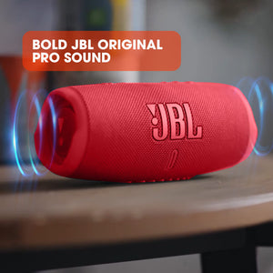 JBL Charge 5 - Portable Bluetooth Speaker with deep bass, IP67 waterproof and dustproof, 20 hours of playtime, built-in powerbank, in red