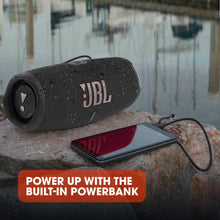 Load image into Gallery viewer, JBL Charge 5 - Portable Bluetooth Speaker with deep bass, IP67 waterproof and dustproof, 20 hours of playtime, built-in powerbank, in black