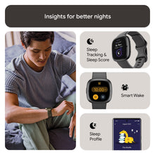 Load image into Gallery viewer, Fitbit Sense 2 Health and Fitness Smartwatch with built-in GPS, advanced health features, up to 6 days battery life - Compatible with iOS 15 or higher &amp; Android OS 9.0 or higher, Graphite Aluminium