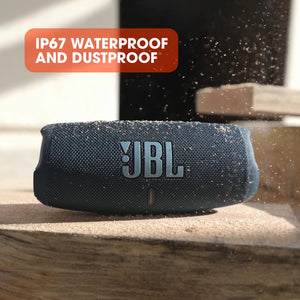 JBL Charge 5 - Portable Bluetooth Speaker with deep bass, IP67 waterproof and dustproof, 20 hours of playtime, built-in powerbank, in blue