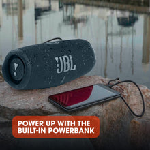 Load image into Gallery viewer, JBL Charge 5 - Portable Bluetooth Speaker with deep bass, IP67 waterproof and dustproof, 20 hours of playtime, built-in powerbank, in blue