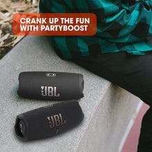 Load image into Gallery viewer, JBL Charge 5 - Portable Bluetooth Speaker with deep bass, IP67 waterproof and dustproof, 20 hours of playtime, built-in powerbank, in black