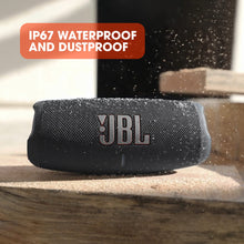 Load image into Gallery viewer, JBL Charge 5 - Portable Bluetooth Speaker with deep bass, IP67 waterproof and dustproof, 20 hours of playtime, built-in powerbank, in black