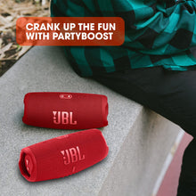 Load image into Gallery viewer, JBL Charge 5 - Portable Bluetooth Speaker with deep bass, IP67 waterproof and dustproof, 20 hours of playtime, built-in powerbank, in red