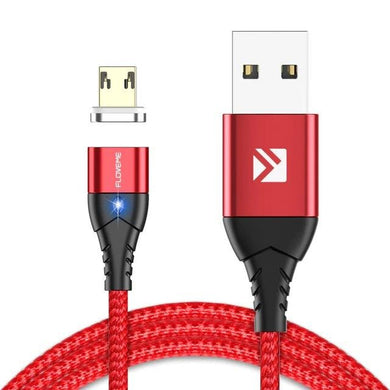 Super Strong Magnet Charging Cable Micro USB - Red Nylon