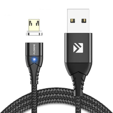 Super Strong Magnet Charging Cable Micro USB - Black Nylon