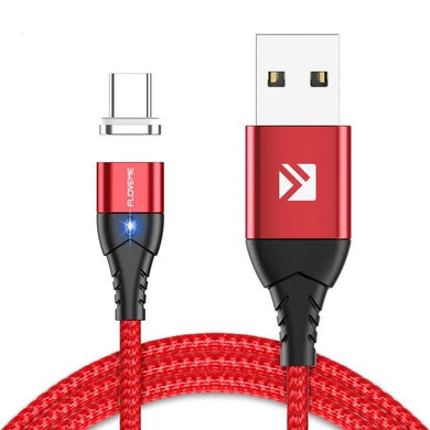 Super Strong Magnet Charging Cable for Type-C - Red Nylon