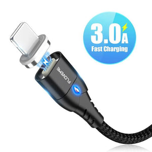 Super Strong Magnet Charging Cable Micro USB - Silver Nylon